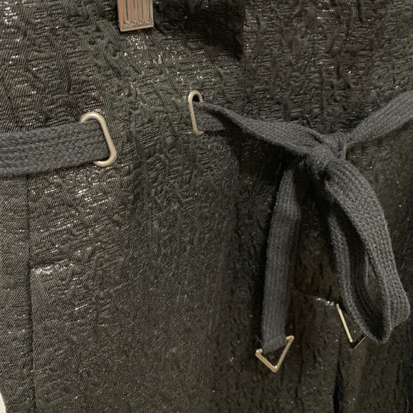 Pleated paperbag black and silver baggy pants - Picture 4 of 8